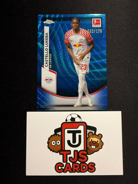 Castello Lukeba - Blue Wave /175 - TOPPS Chrome Bundesliga 2023/24