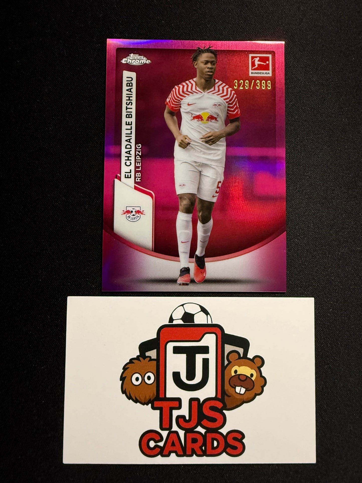 El Chadaille Bitshiabu - Pink /399 - TOPPS Chrome Bundesliga 2023/24