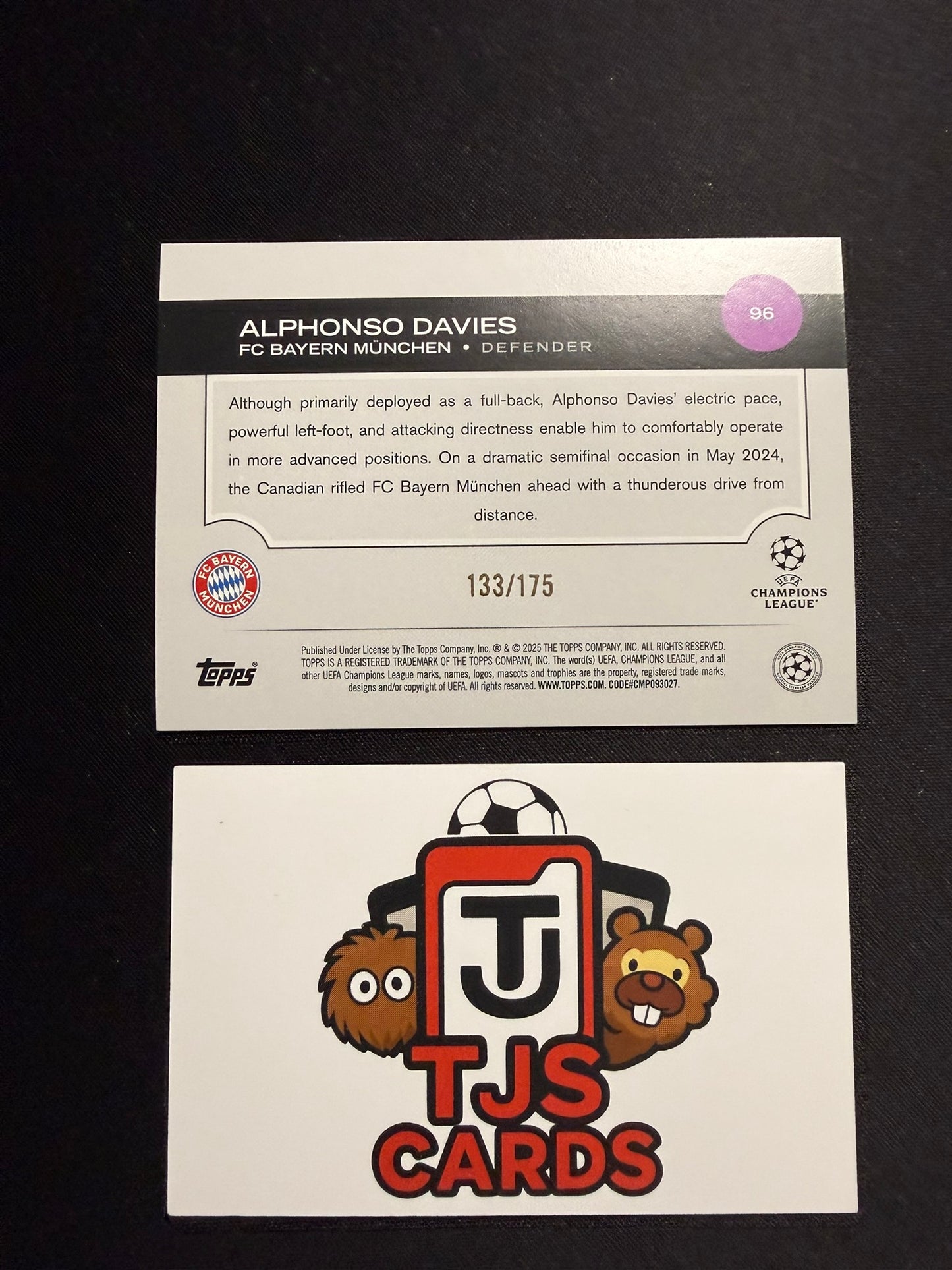 Alphonso Davies - Yellow /175 - TOPPS UCC 2024/25