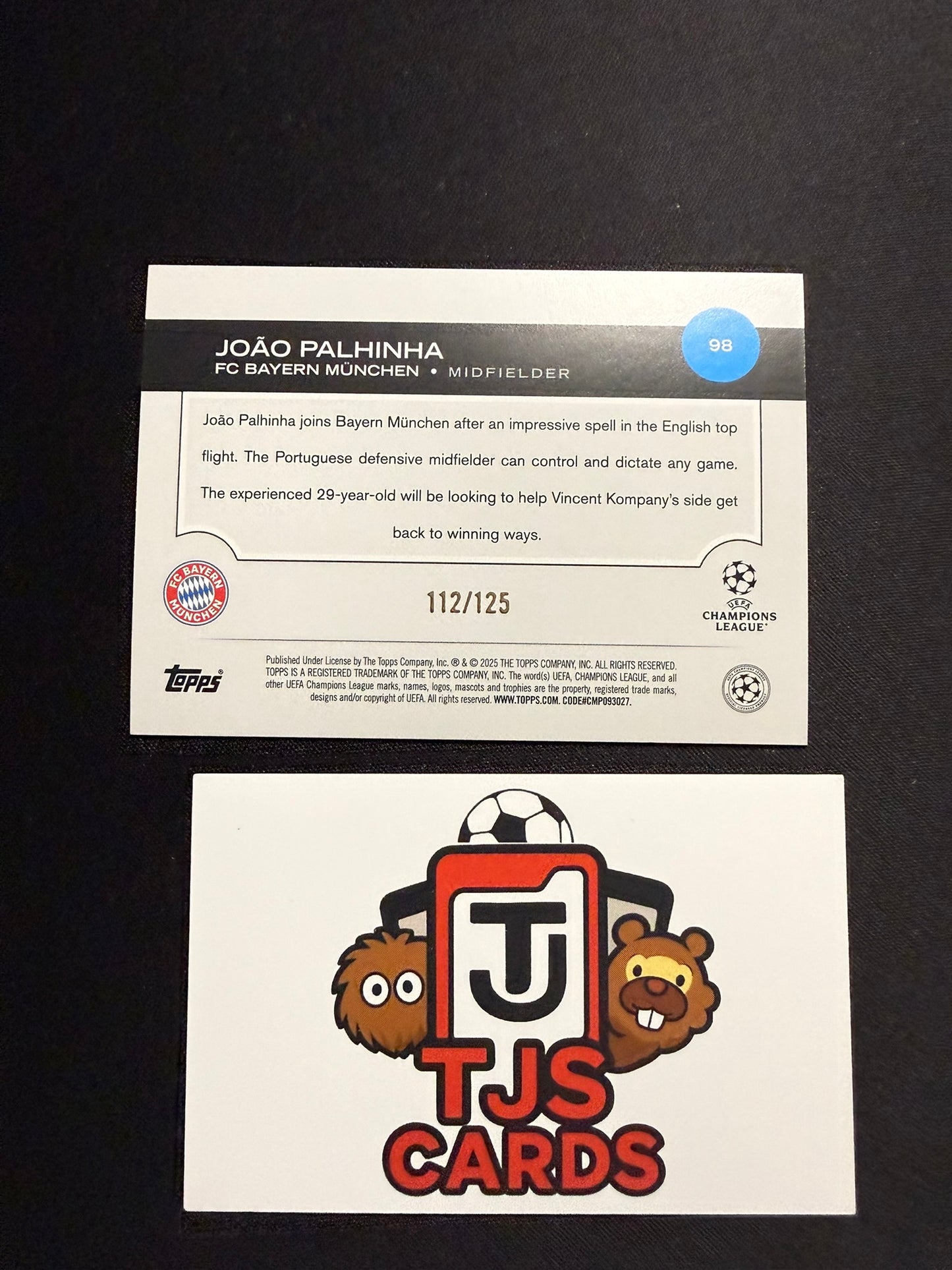 Joao Palhinha - Blue /125 - TOPPS UCC 2024/25