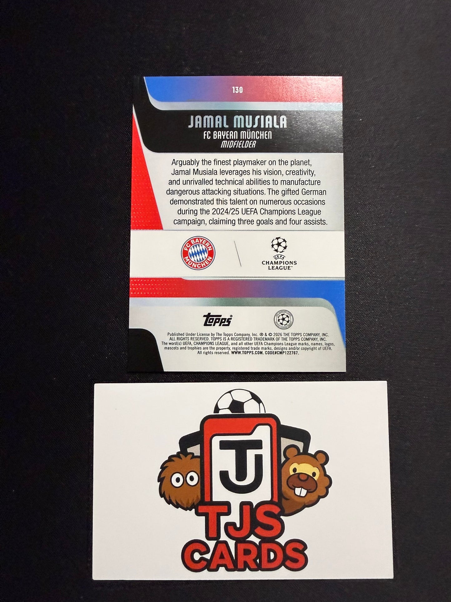 Jamal Musiala - Blue Raindrop /150 - TOPPS UCC 2025/26