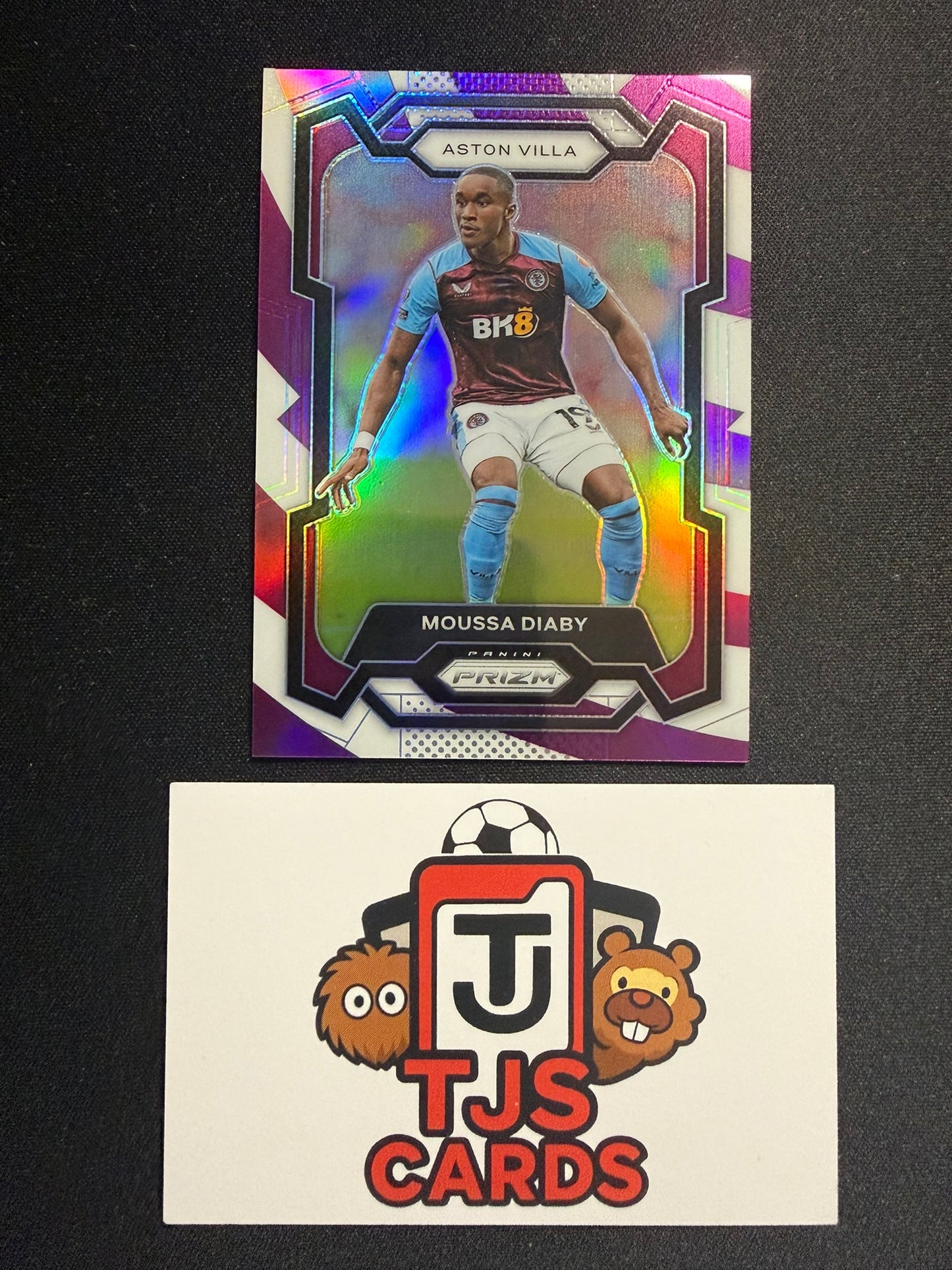 Moussa Diaby - Purple & White /92 - Panini Prizm Premier League 2023/24
