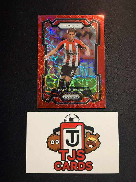 Mathias Jensen - Red Choice /30 - Panini Prizm Premier League 2023/24