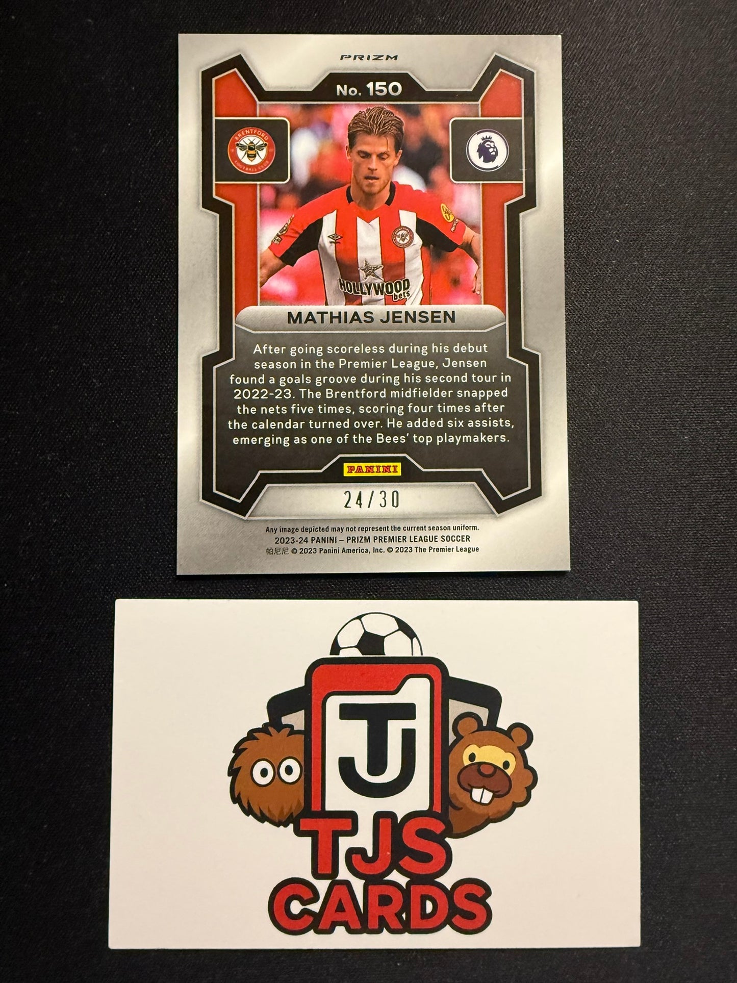 Mathias Jensen - Red Choice /30 - Panini Prizm Premier League 2023/24
