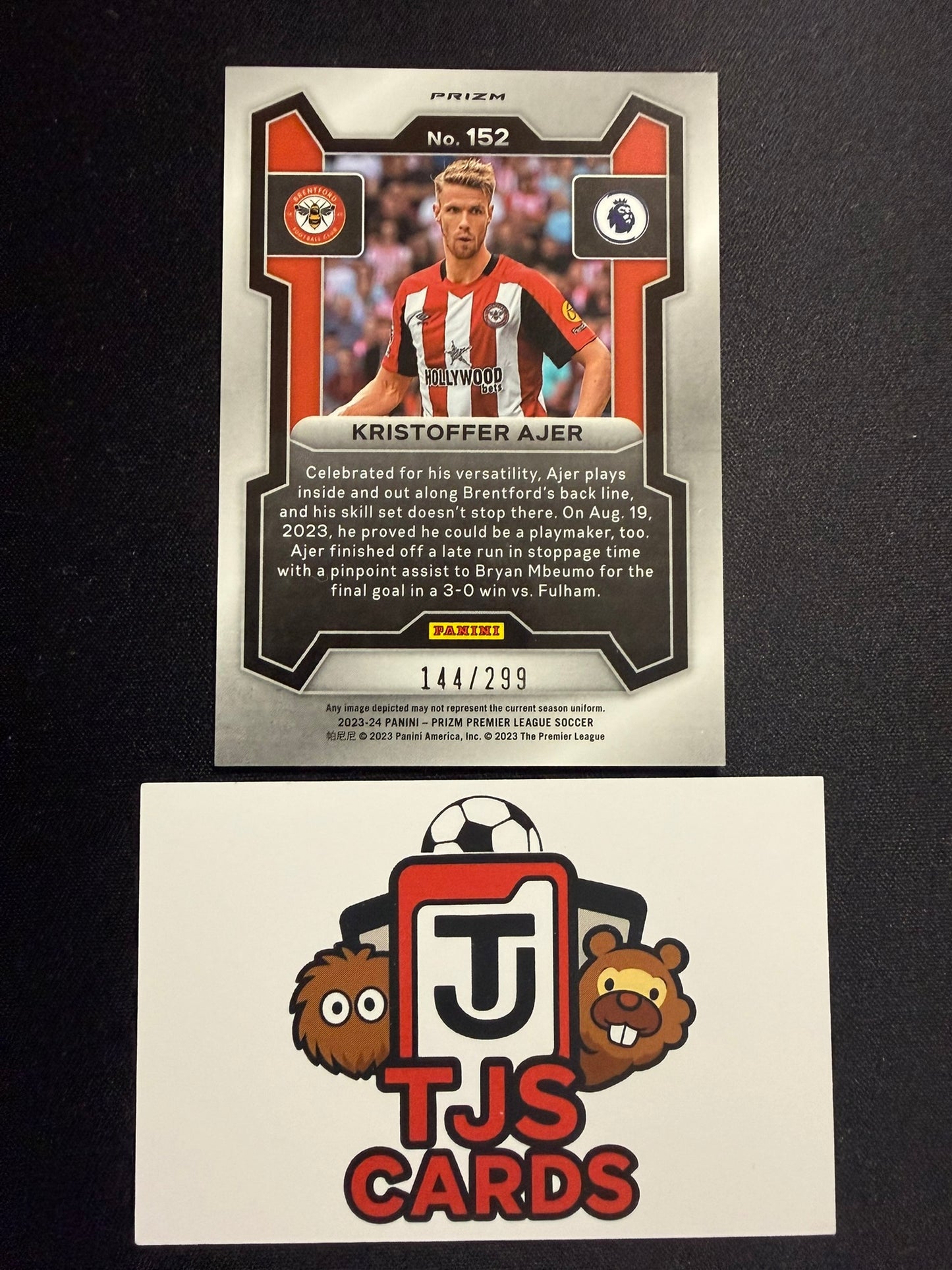 Kristoffer Ajer - Blue /299 - Panini Prizm Premier League 2023/24