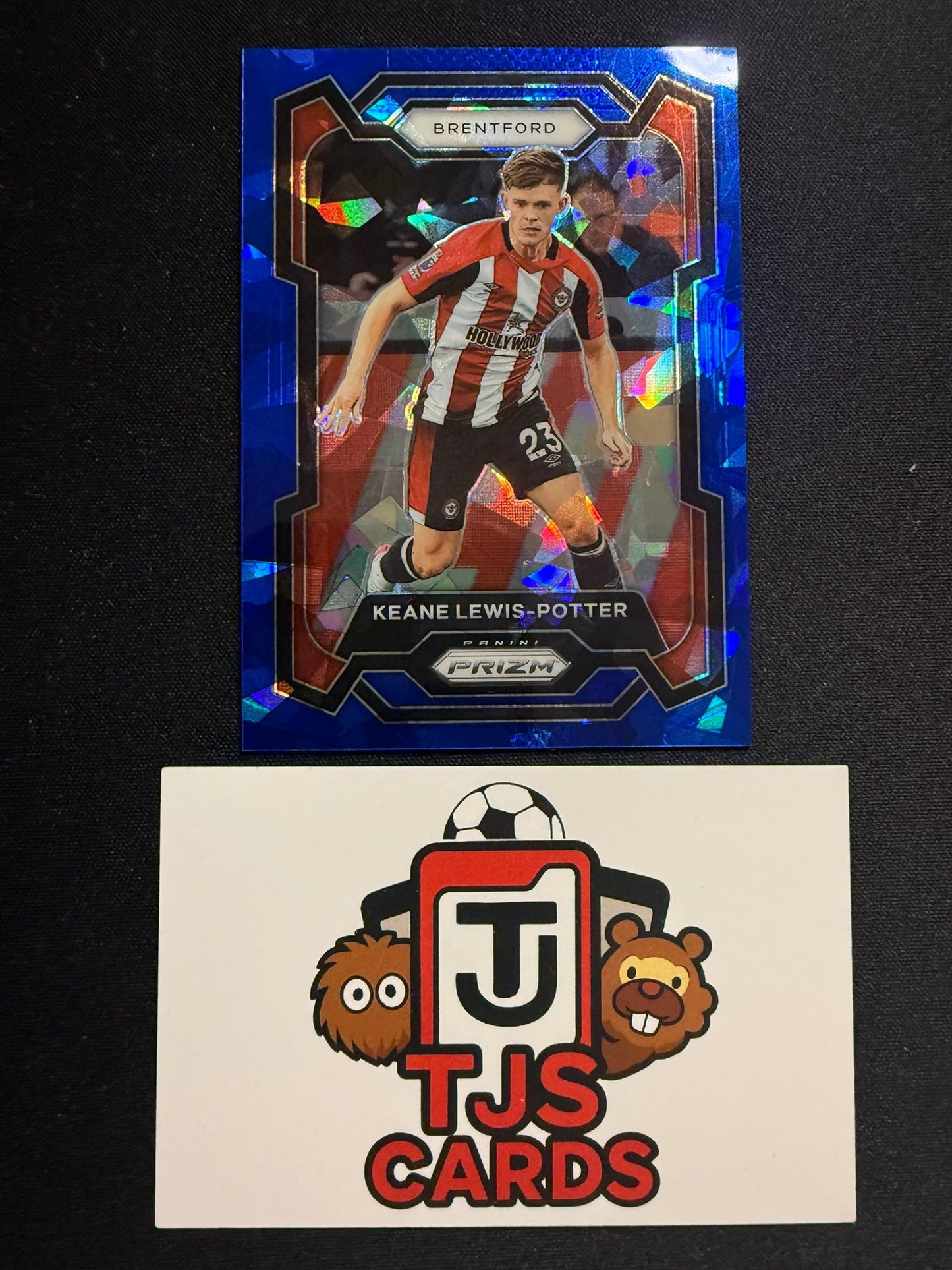 Keane Lewis-Potter - Blue Cracked Ice /75 - Panini Prizm Premier League 2023/24