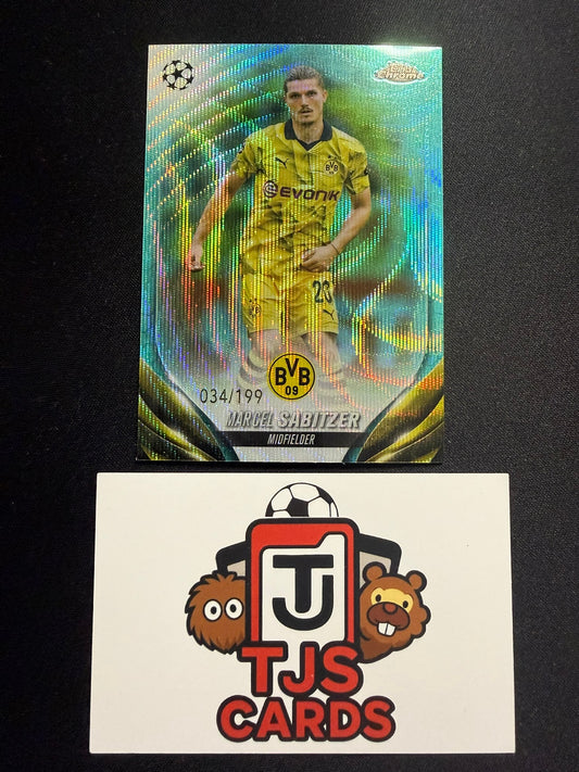 Marcel Sabitzer - Aqua Wave /199 - TOPPS Chrome UCL 2023/24