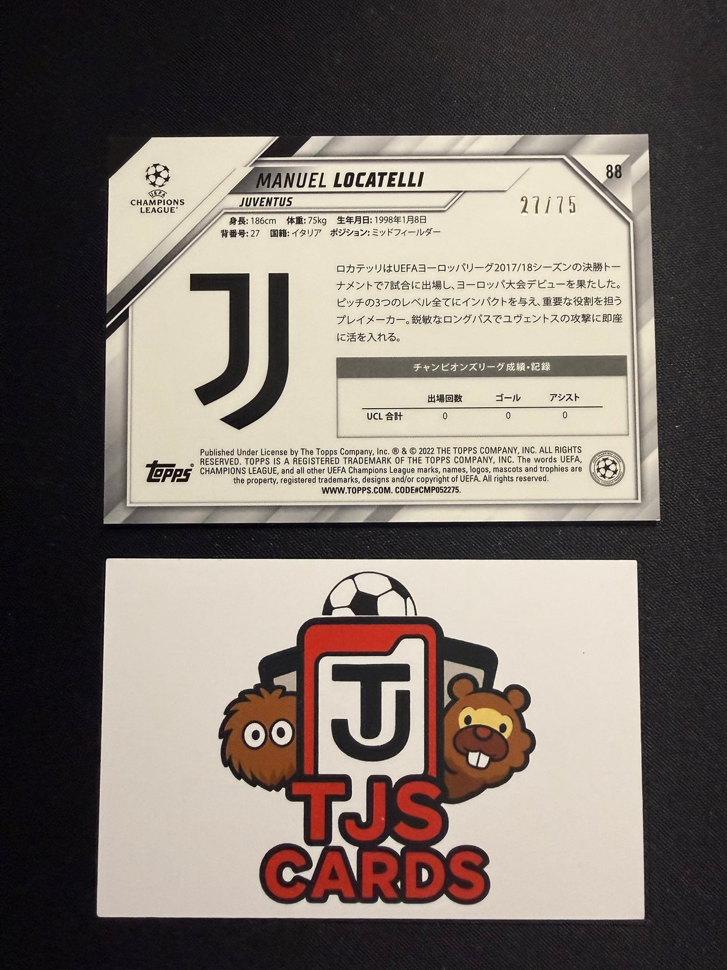 Manuel Locatelli - Blue Mojo /75 - TOPPS Japan UCL 2021/22