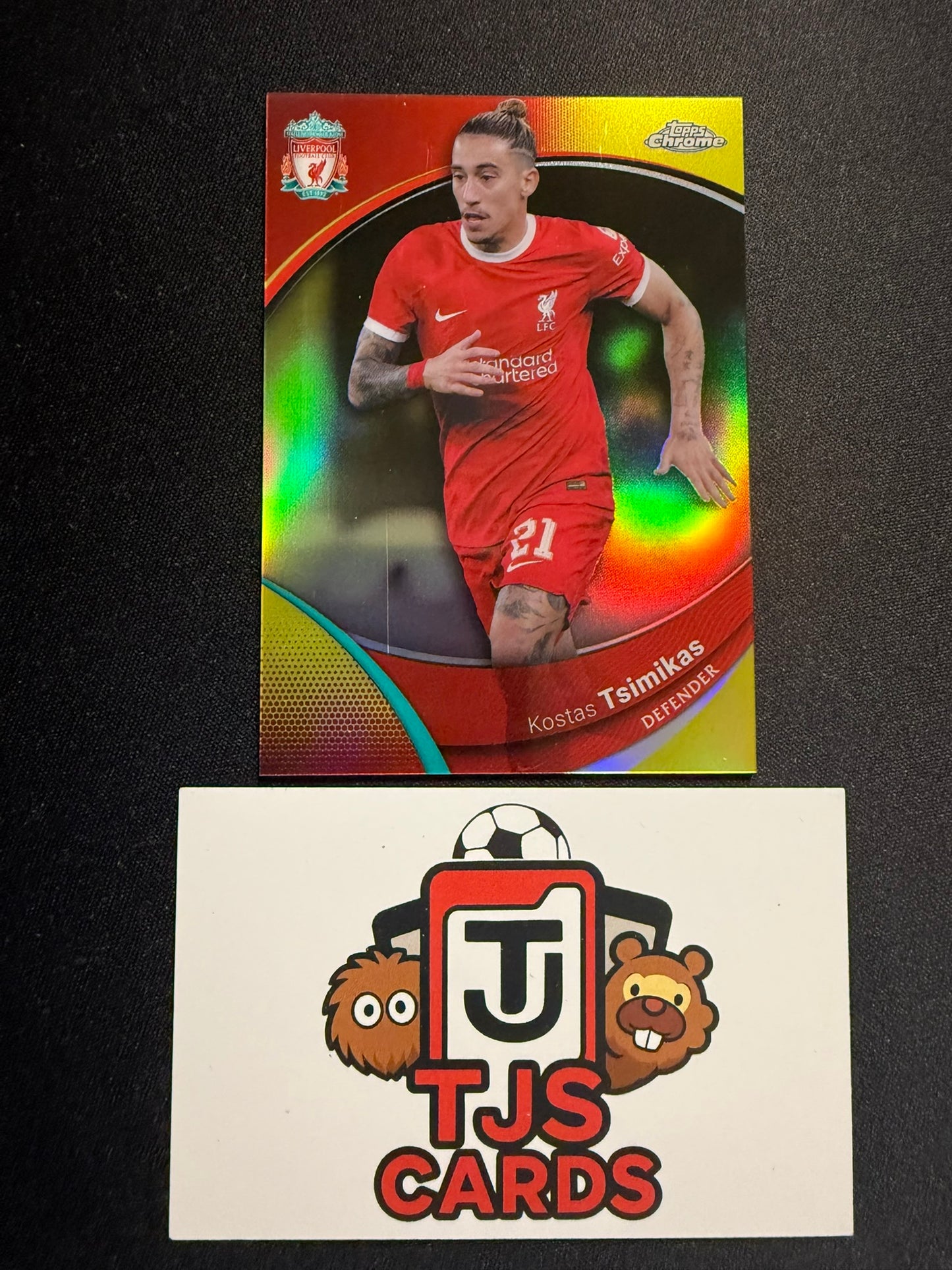 Kostas Tsimikas - Yellow /75 - TOPPS Liverpool Chrome 2023/24