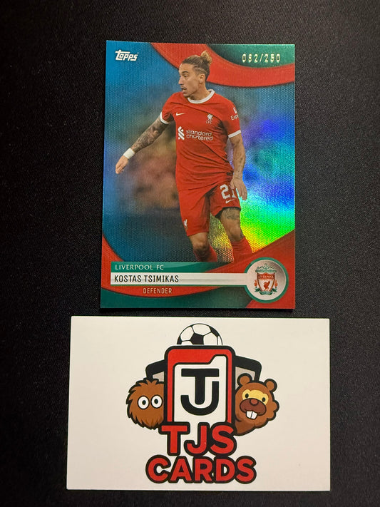Kostas Tsimikas - Aqua /250 - TOPPS Liverpool Team Set 2023/24