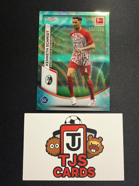 Kenneth Schmidt - Rookie Aqua Wave Bubble /275 - TOPPS Bundesliga Chrome 2023/24