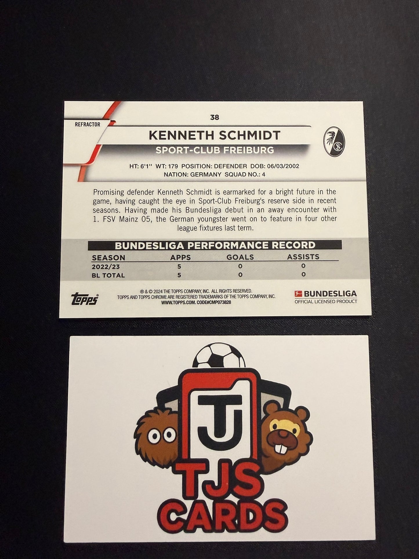 Kenneth Schmidt - Rookie Prism /225 - TOPPS Bundesliga Chrome 2023/24