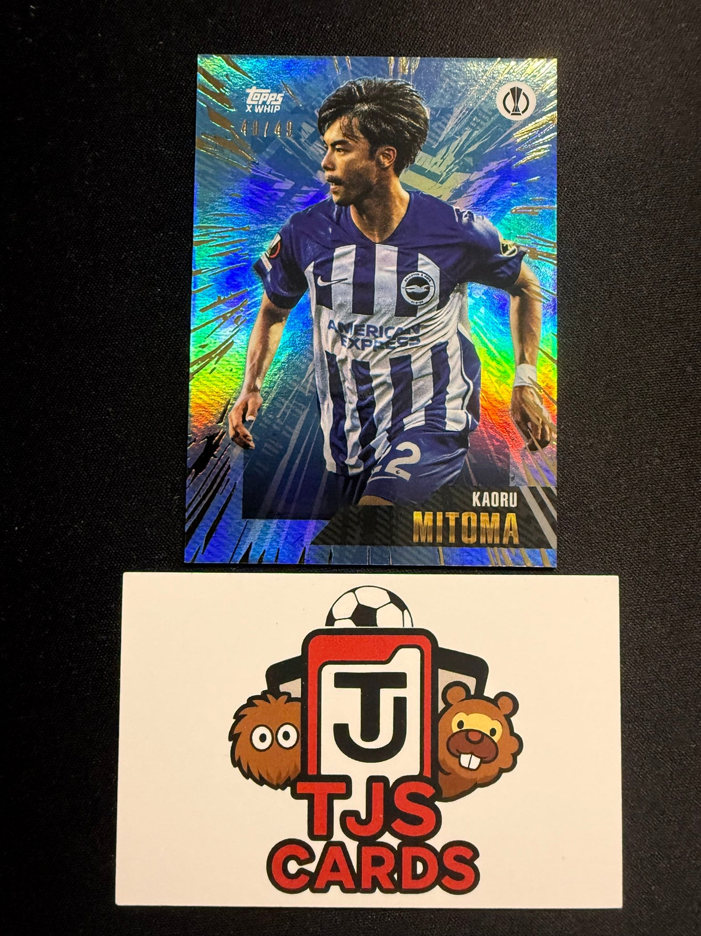 Kaoru Mitoma - Blue /49 - TOPPS Gold UCC 2023/24