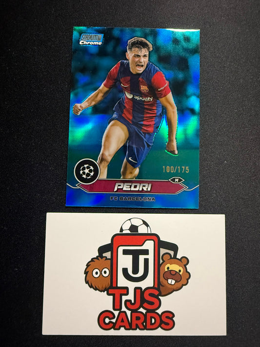 Pedri - Blue /175 - TOPPS Stadium Club Chrome UCL 2023/24