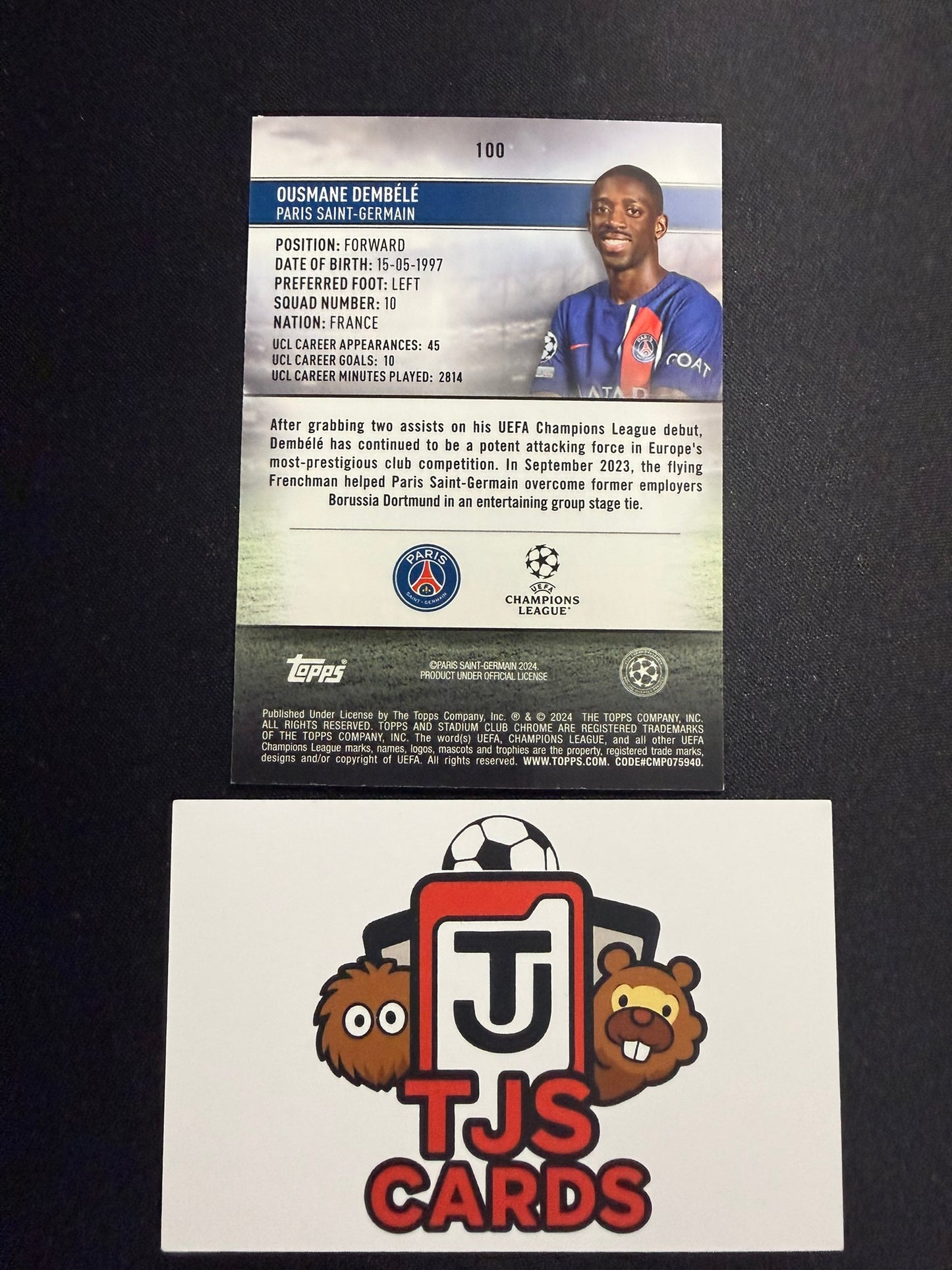 Ousmane Dembele - Green / Yellow /125 - TOPPS Stadium Club Chrome 2023/24