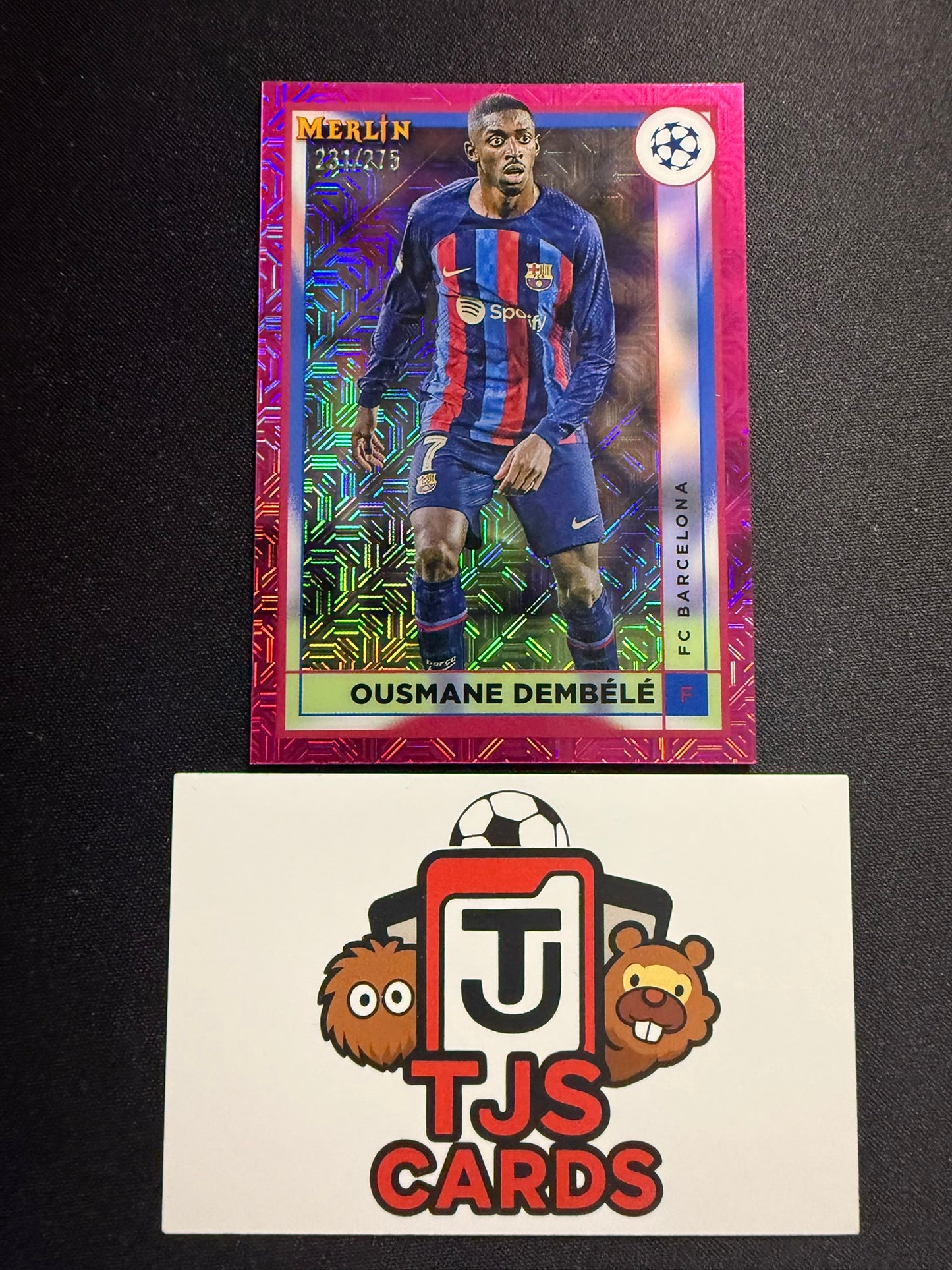 Ousmane Dembele - Pink Mojo /275 - TOPPS Merlin Chrome 2022/23