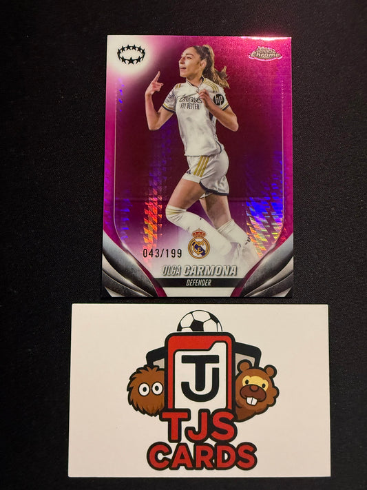 Olga Carmona - Pink Prism /199 - TOPPS Chrome UWCL 2023/24