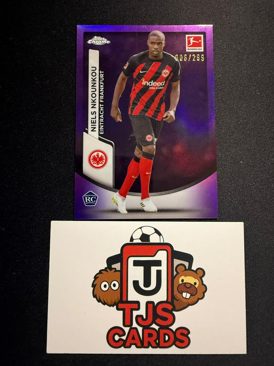 Niels Nkounkou - Rookie Purple /299 - TOPPS Bundesliga Chrome 2023/24