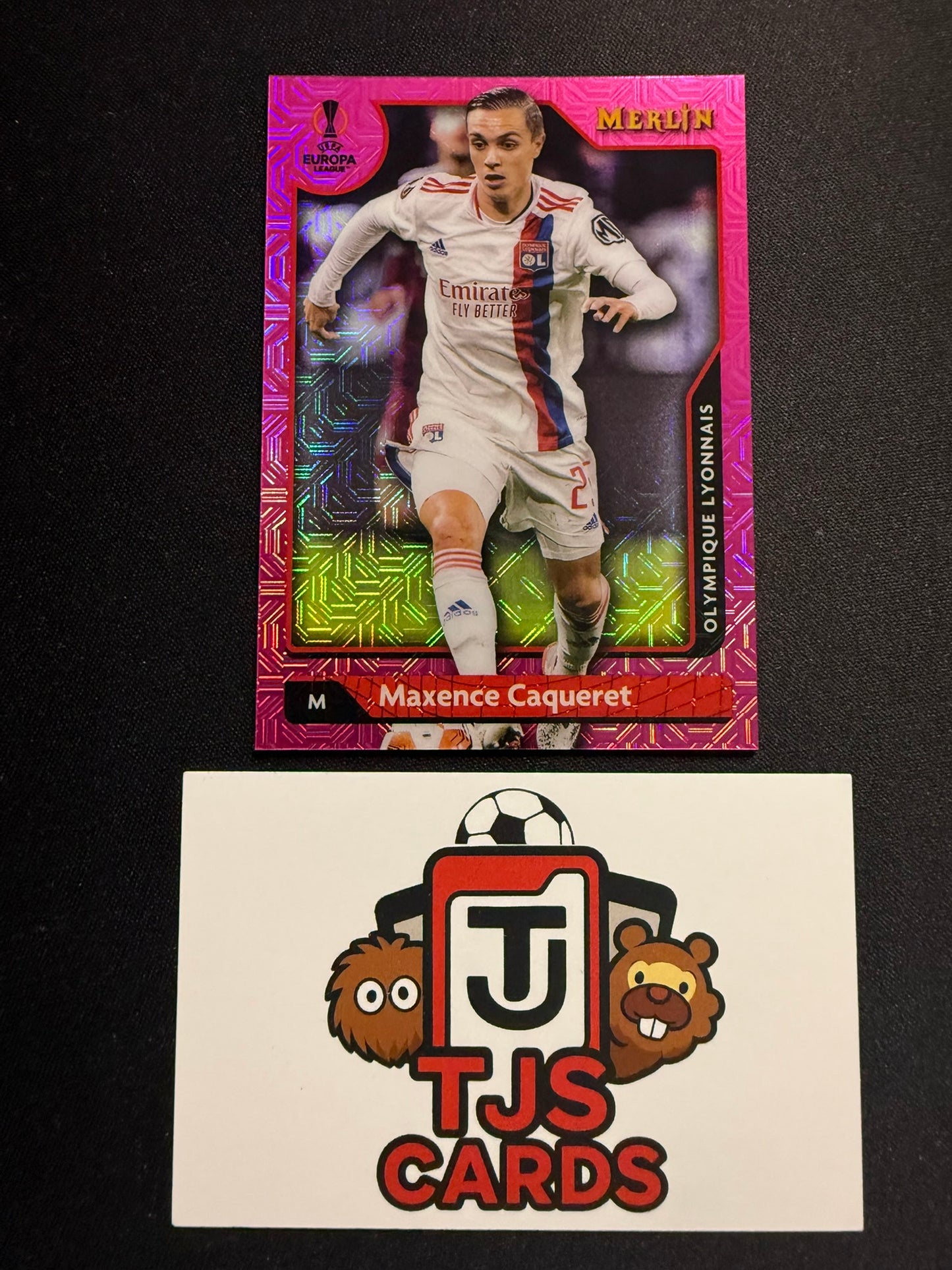 Maxence Caqueret - Pink Mojo /275 - TOPPS Merlin Chrome 2021/22