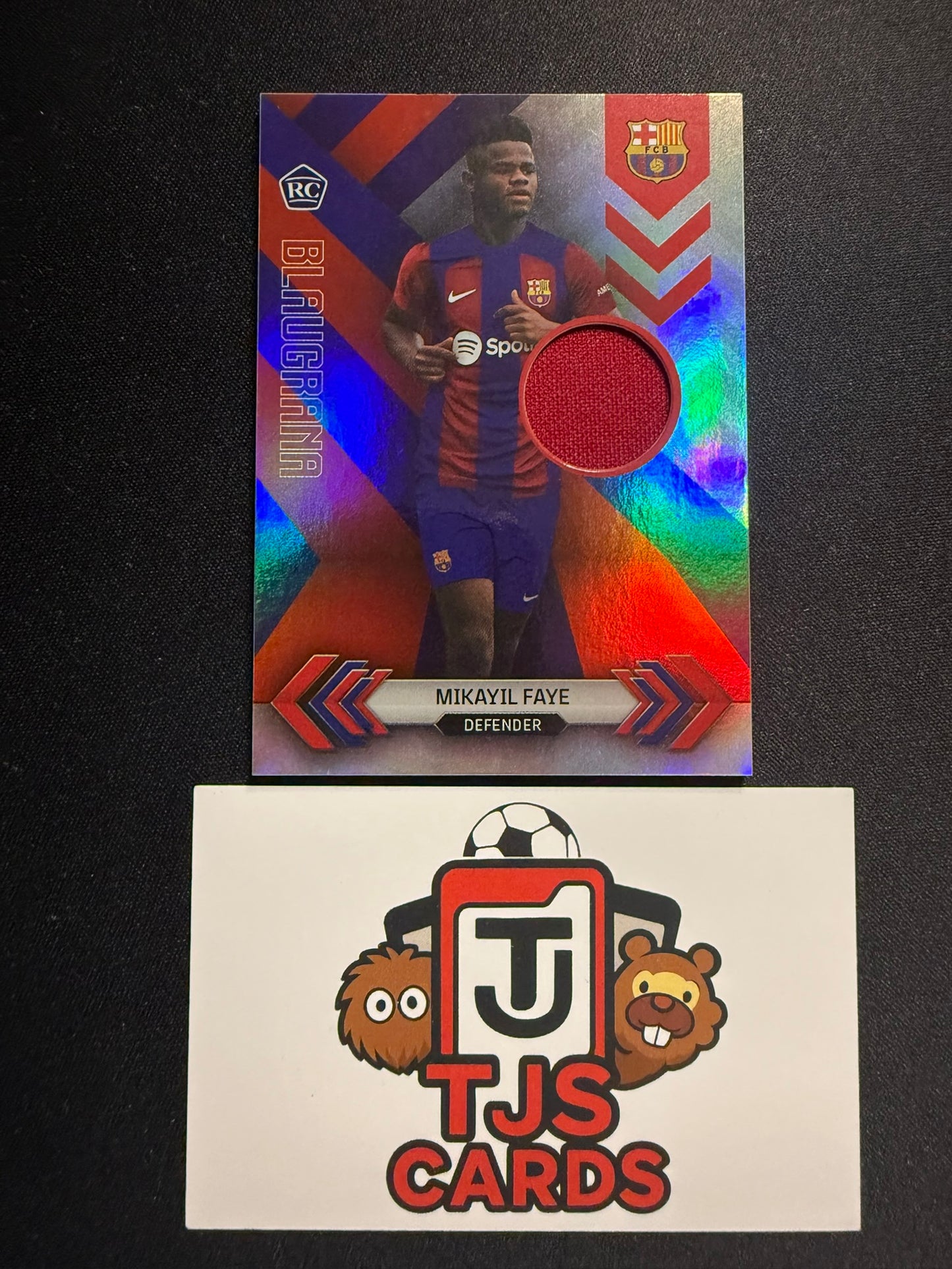 Mikayil Faye - Rookie Player-Worn Patch - TOPPS Barcelona Team Set 2023/24