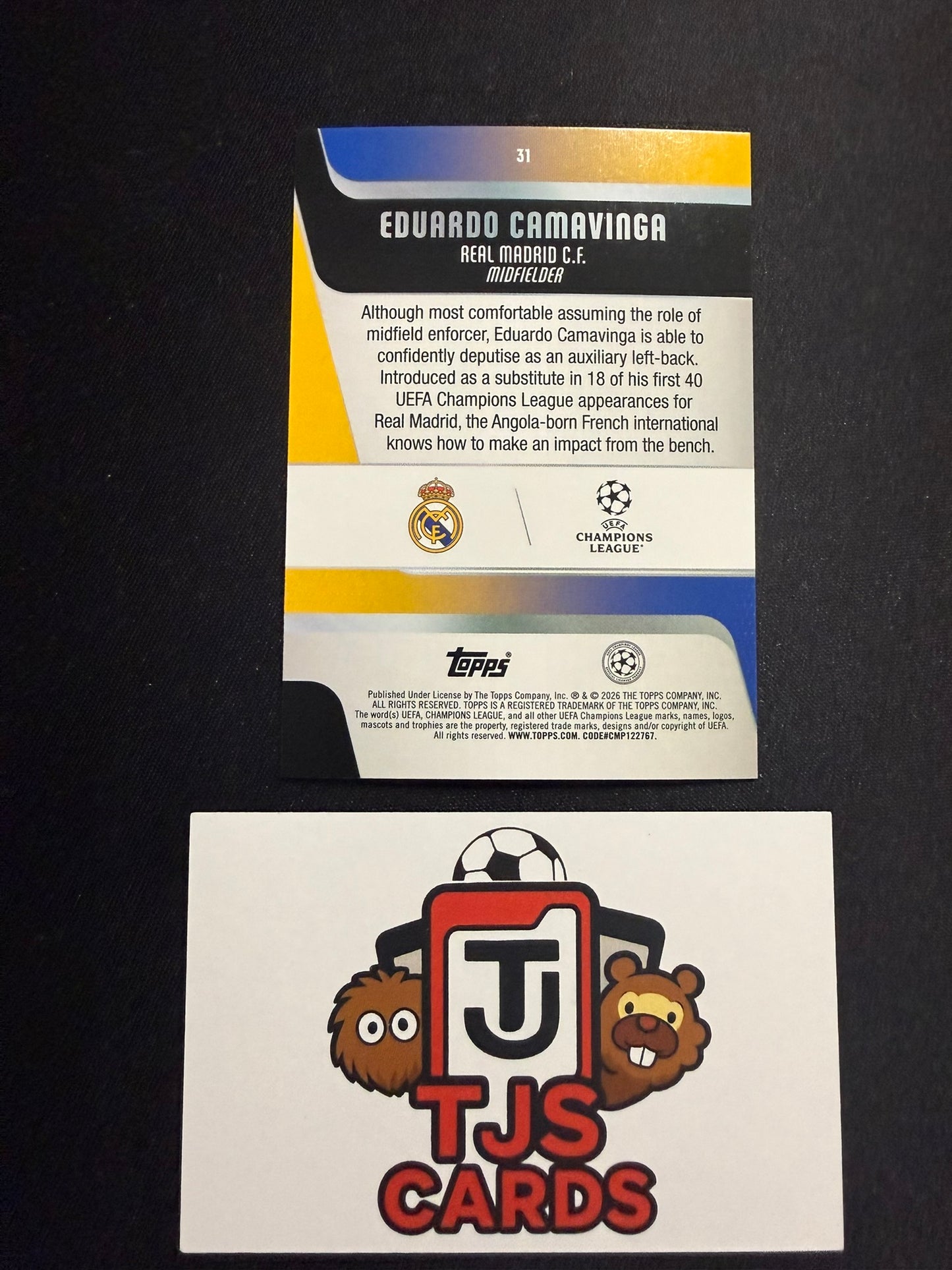 Eduardo Camavinga - Purple Sparkle /250 - TOPPS UCC 2025/26
