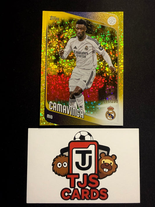 Eduardo Camavinga - Yellow Sparkle /299 - TOPPS UCC 2025/26