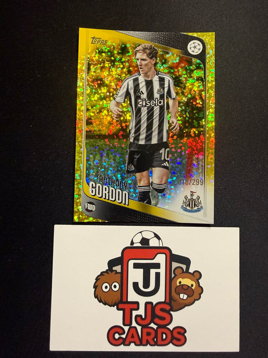 Anthony Gordon - Yellow Sparkle /299 - TOPPS UCC 2025/26