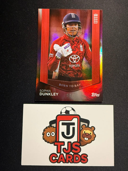 Sophia Dunkley - Born To Bat Red /5 - TOPPS England Cricket Team Set 2025