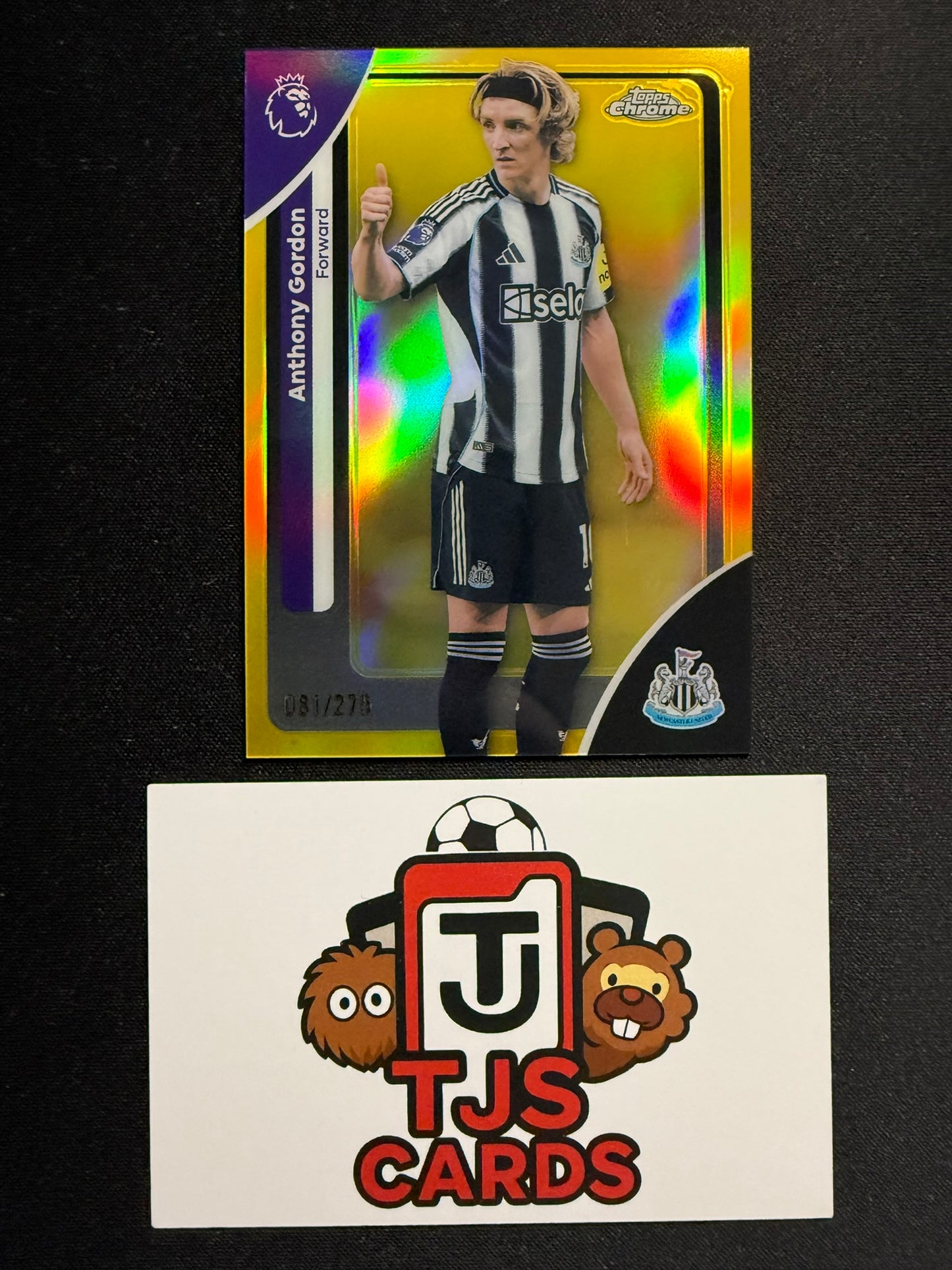 Anthony Gordon - Yellow /275 - TOPPS Chrome Premier League 2026