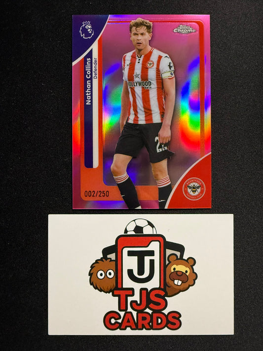 Nathan Collins - Pink /250 - TOPPS Chrome Premier League 2026