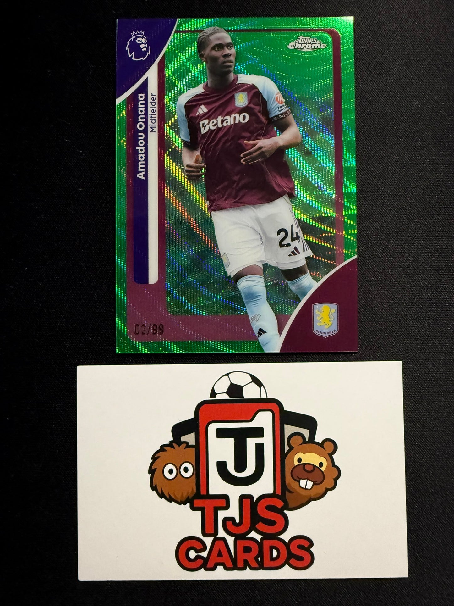 Amadou Onana - Green Wave /99 - TOPPS Chrome Premier League 2026