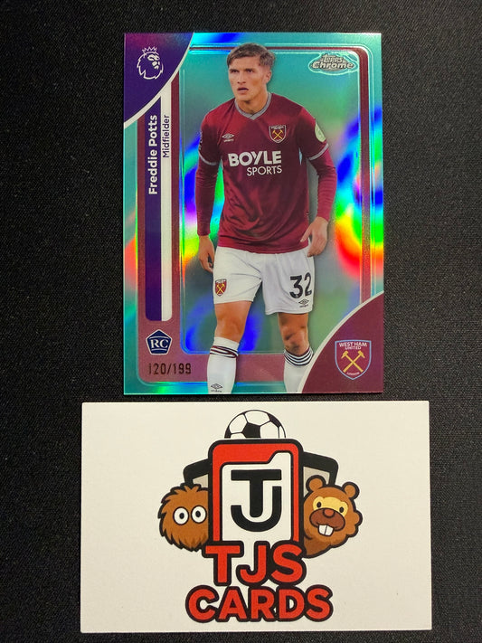 Freddie Potts - Rookie Aqua /199 - TOPPS Chrome Premier League 2026