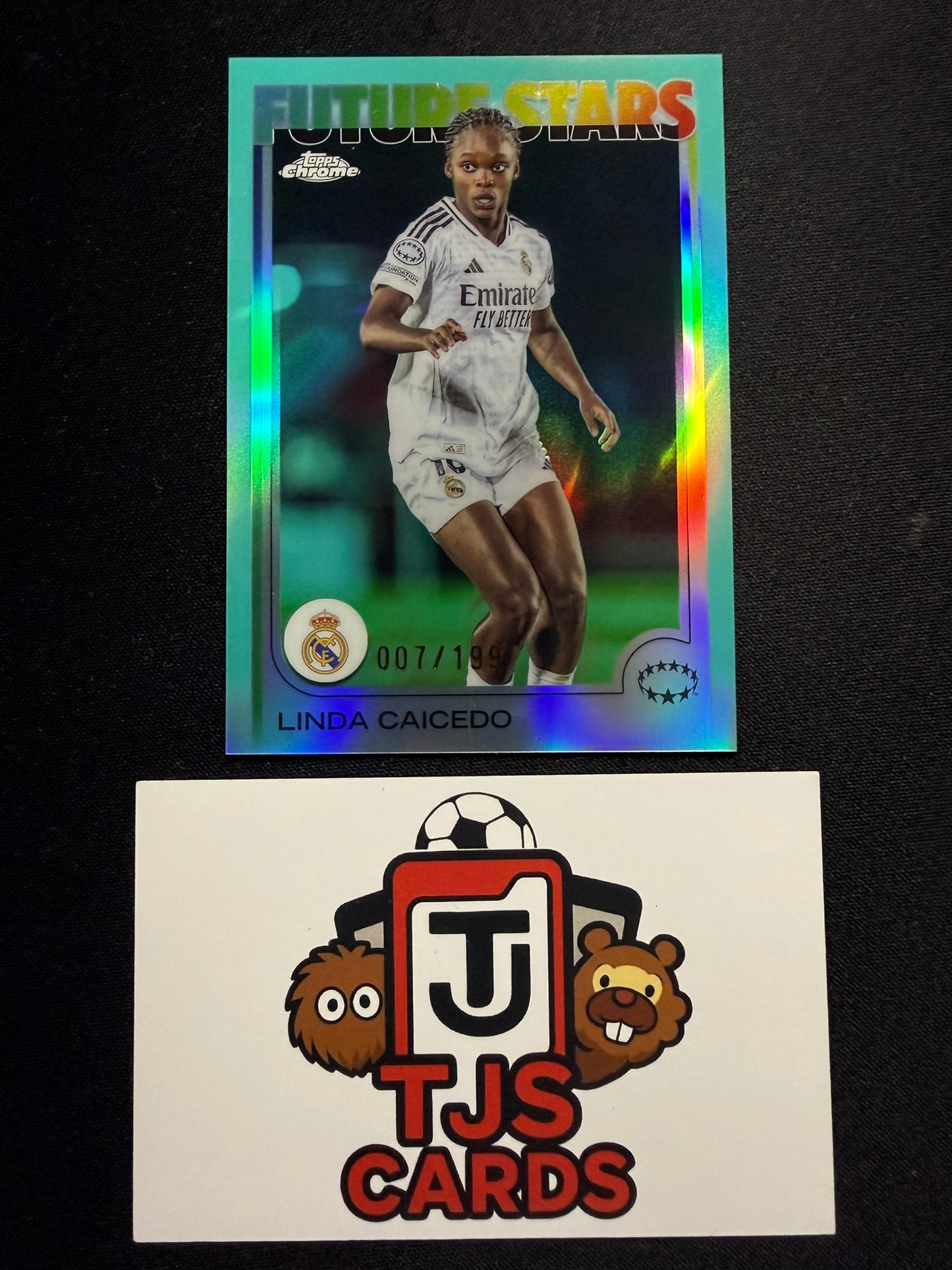 Linda Caicedo - Aqua /199 - TOPPS Chrome UWCL 2024/25