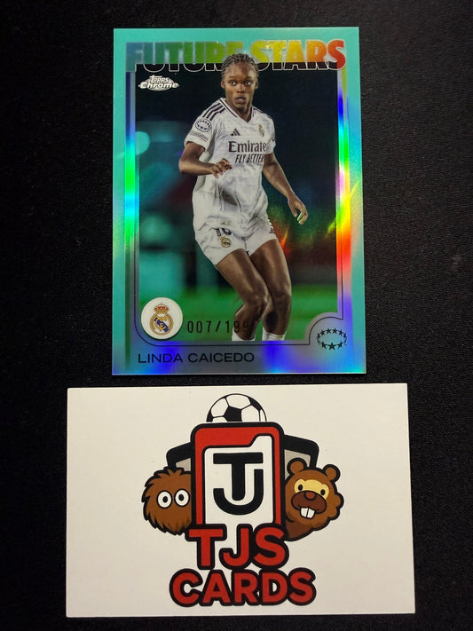 Linda Caicedo - Aqua /199 - TOPPS Chrome UWCL 2024/25
