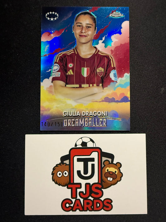 Giulia Dragoni - Blue Dreamballer /150 - TOPPS Chrome UWCL 2024/25