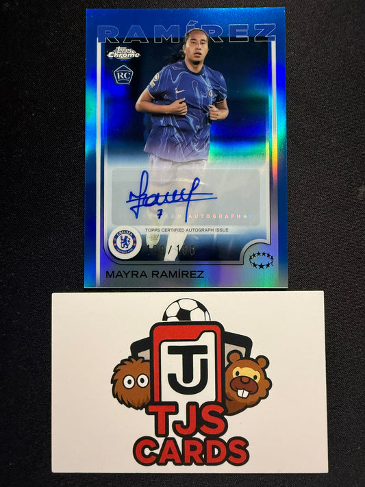 Mayra Ramirez - Rookie Blue Auto /150 - TOPPS Chrome UWCL 2024/25