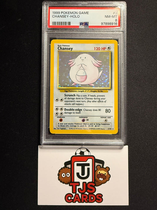 Chansey - PSA 8 - Holo Base Set 3/102 - Pokemon
