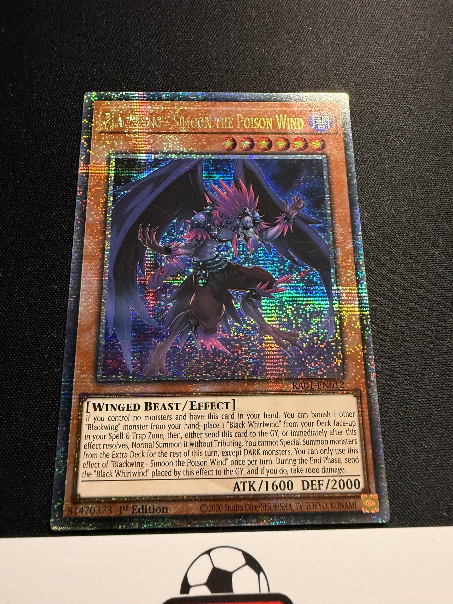 Blackwing - Simoon The Poison Wind - Quarter Century Secret Rare RA01-EN012 - YuGiOh