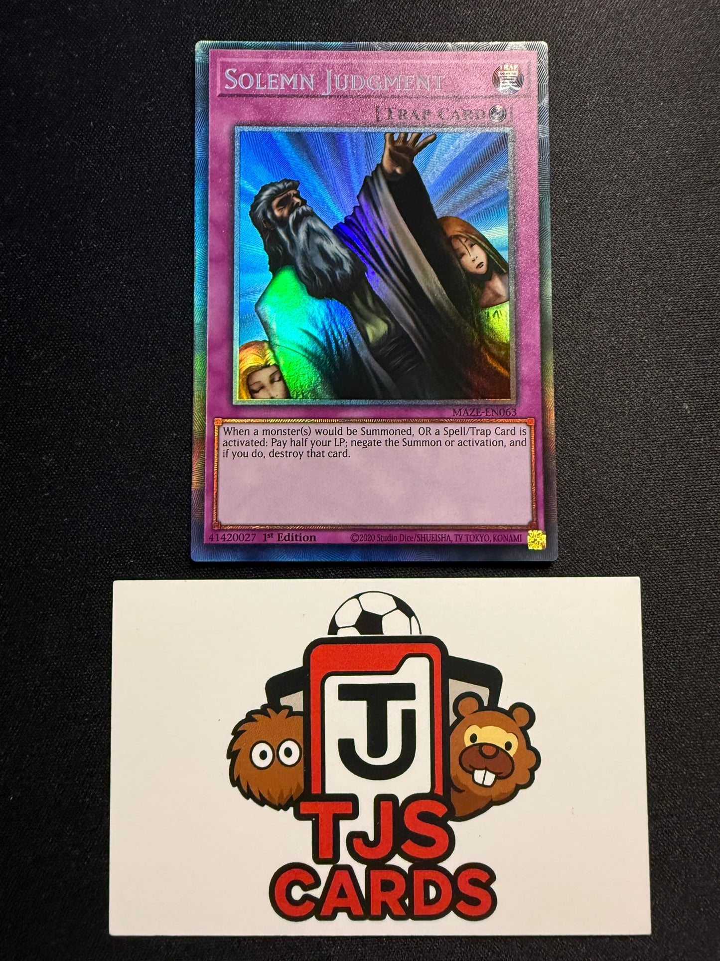 Solemn Judgment - Collector's Rare 1st Edition MAZE-EN063 - YuGiOh