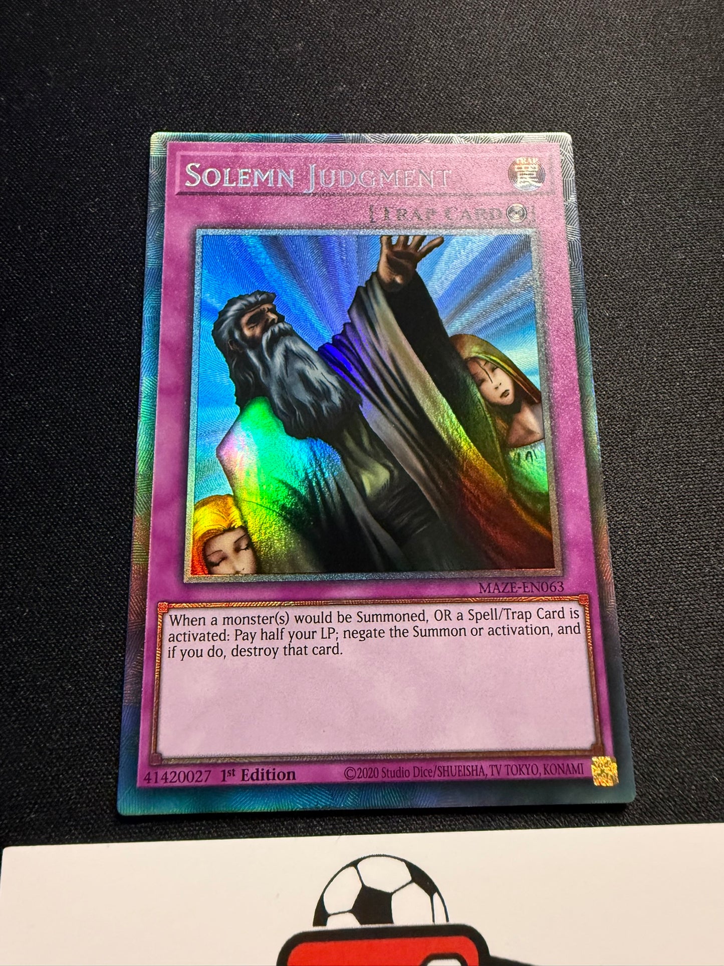 Solemn Judgment - Collector's Rare 1st Edition MAZE-EN063 - YuGiOh
