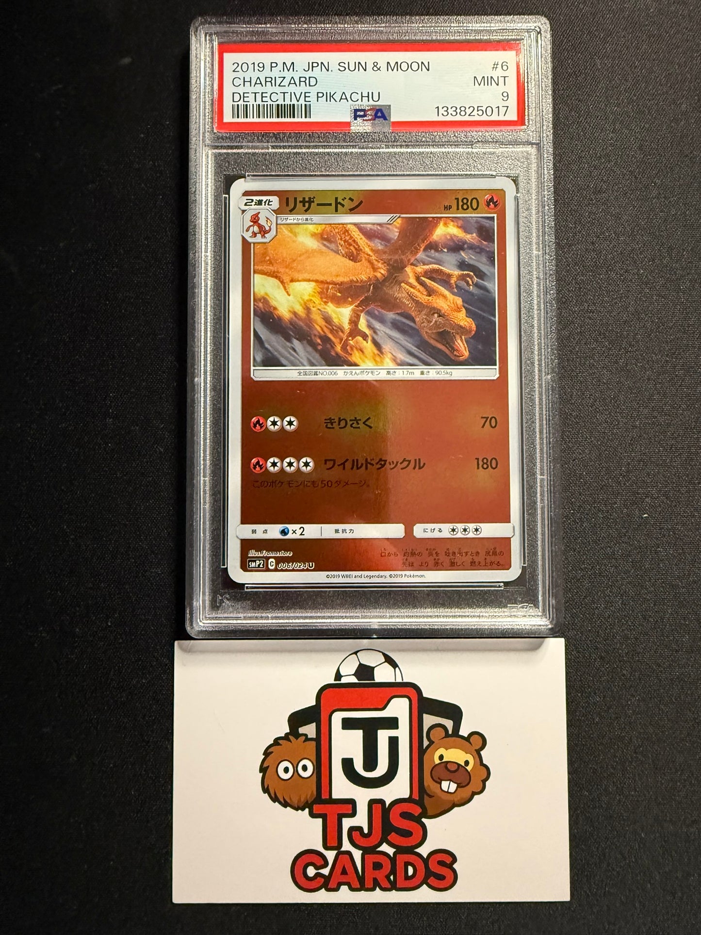 Charizard - PSA 9 - Reverse Holo Detective Pikachu 006/024 - Pokemon