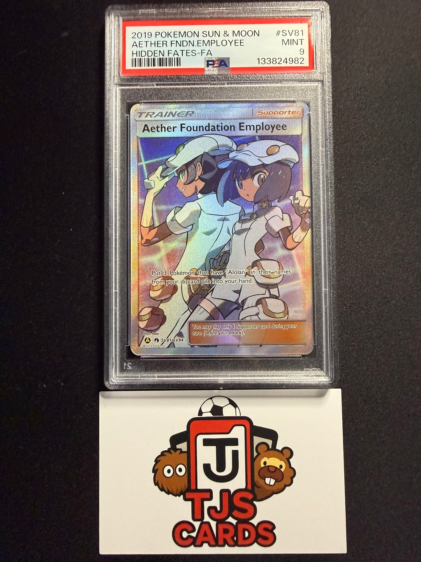 Aether Foundation Employee - PSA 9 - Hidden Fates SV81/SV94 - Pokemon