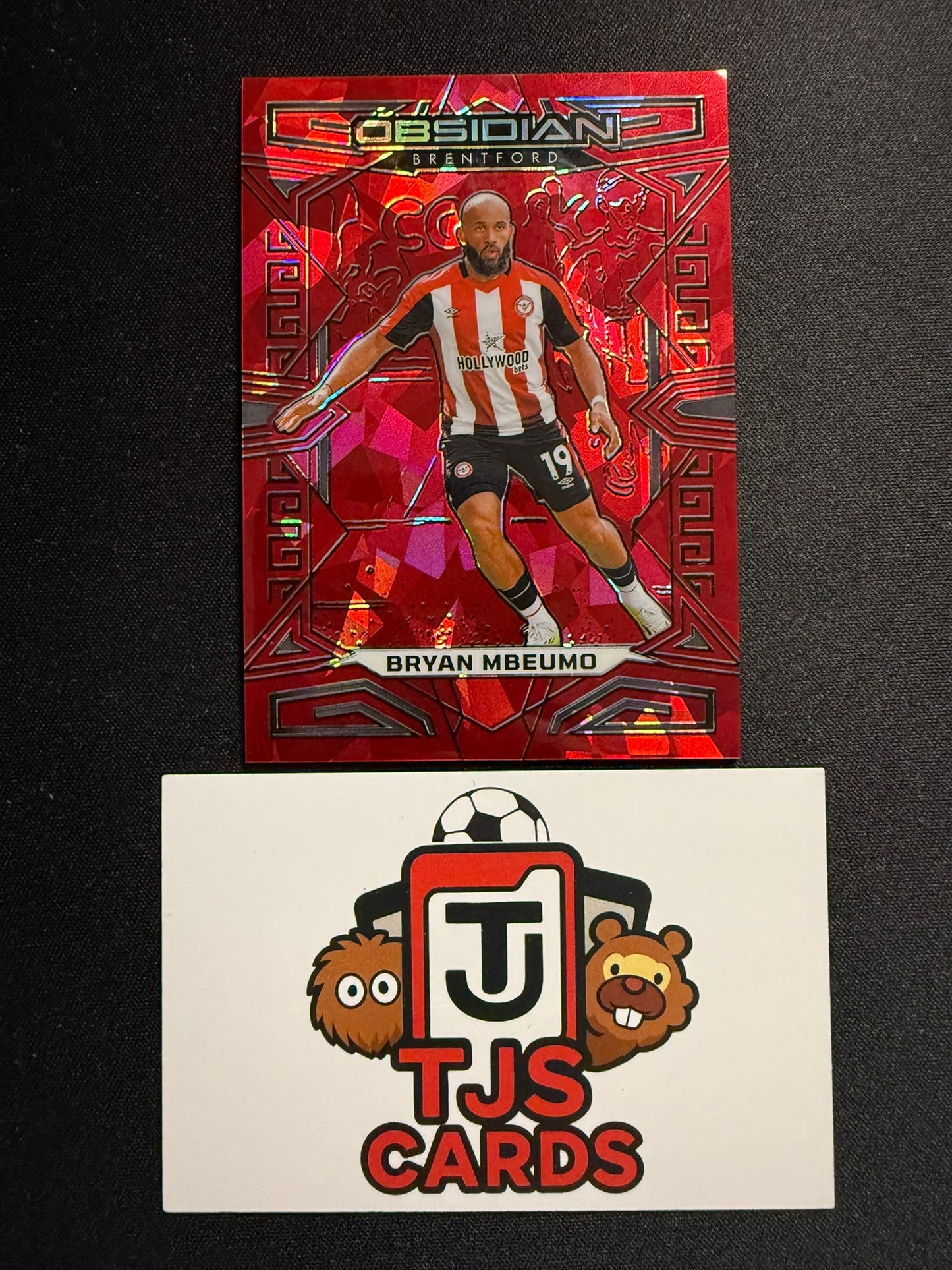 Bryan Mbeumo - Electric Etch Red Crystals /30 - Panini Obsidian 2023/24