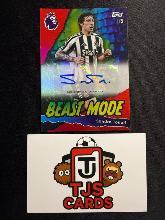 Sandro Tonali - Red Beast Mode Auto /5 - TOPPS Premier League 2025/26