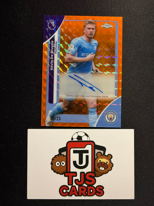Kevin De Bruyne - Orange Geometric Auto /25 - TOPPS Chrome Premier League 2026
