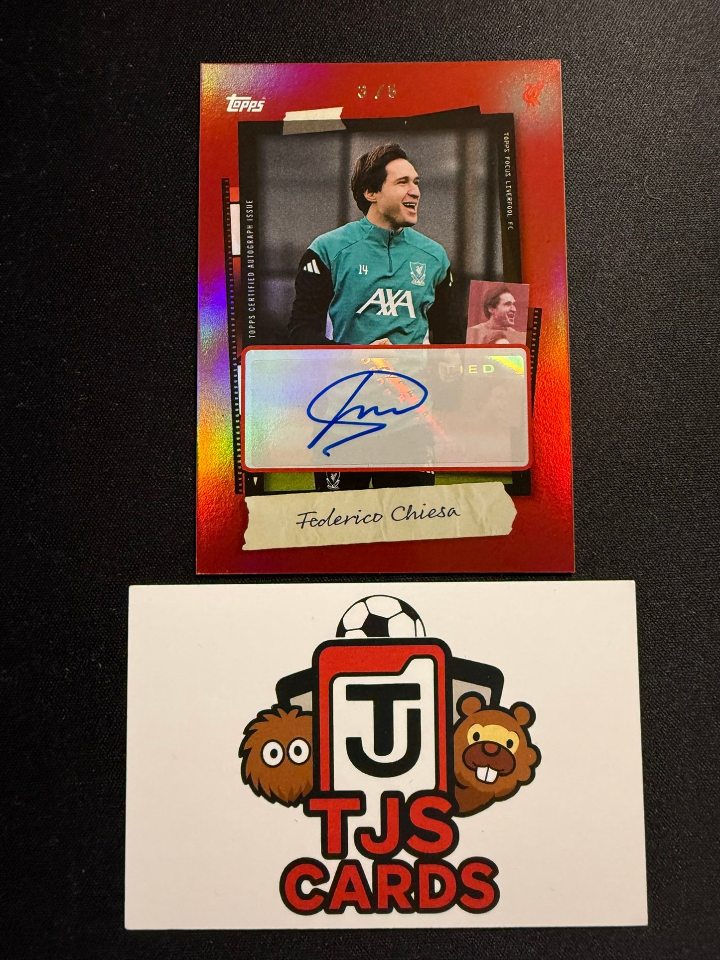 Federico Chiesa - Red Auto /5 - TOPPS Liverpool Focus 2025/26