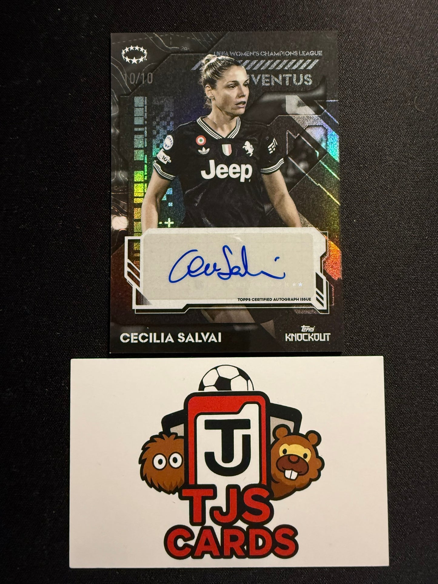 Cecilia Salvai - Black Auto /10 - TOPPS UWCL Knockout 2025/26