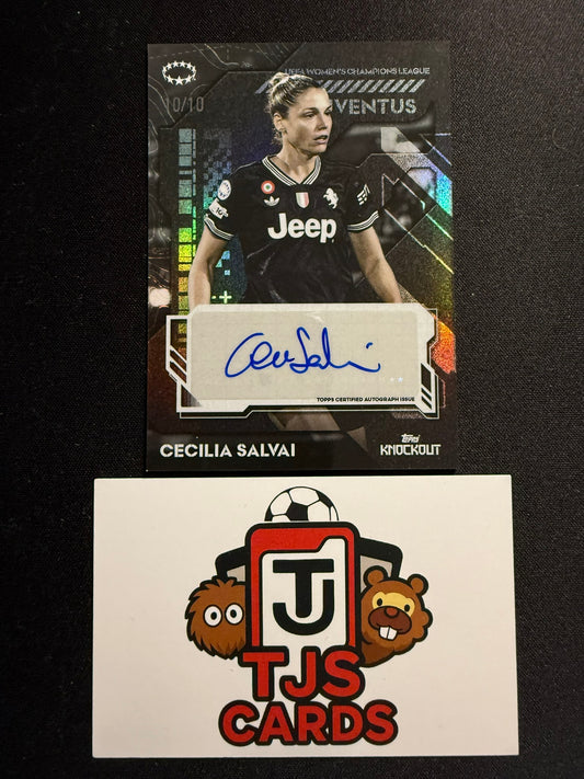 Cecilia Salvai - Black Auto /10 - TOPPS UWCL Knockout 2025/26