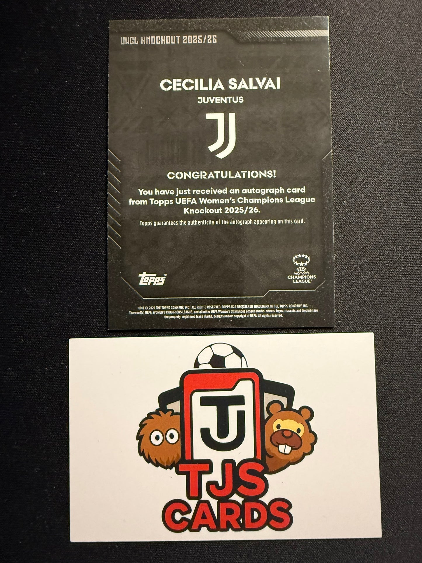 Cecilia Salvai - Black Auto /10 - TOPPS UWCL Knockout 2025/26