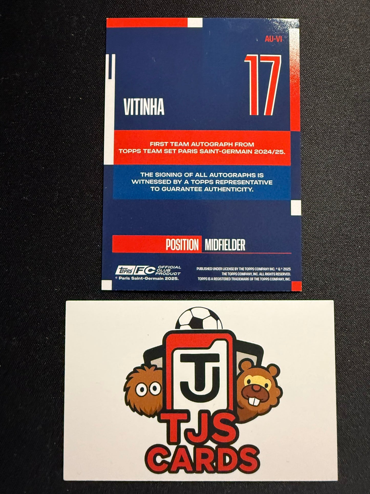 Vitinha - Red Auto /5 - TOPPS PSG Team Set 2024/25